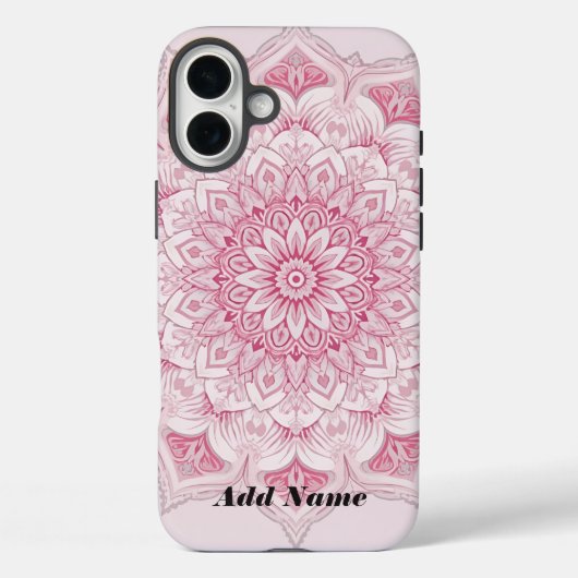 Arabesque Pink Mandala Fall Case-Mate iPhone Hülle (Rückseite)