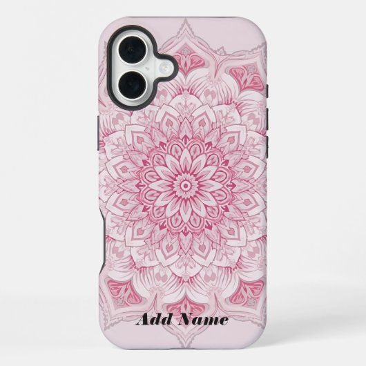 Arabesque Pink Mandala Fall iPhone Hülle (Rückseite)