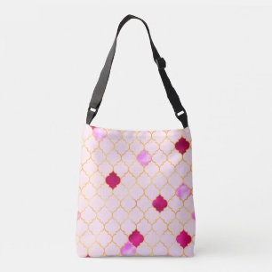 Arabesque Pink Tile Tragetaschen Mit Langen Trägern