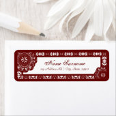 Arabesque Red Lace, Adressetiketten (Insitu)