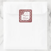 Arabesque Red Lace, Save the Date Aufkleber (Tasche)