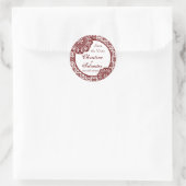 Arabesque Red Lace, Save the Date Aufkleber (Tasche)