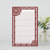 Arabesque Red Lace, Schreibwaren Briefpapier (Stehend Vorderseite)