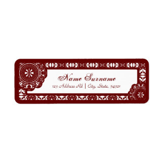 Arabesque Roter Spitzenstickerei, Adressetiketten