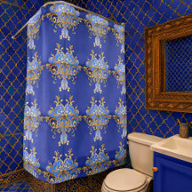 Arabesque Royal Blue Gold Muster