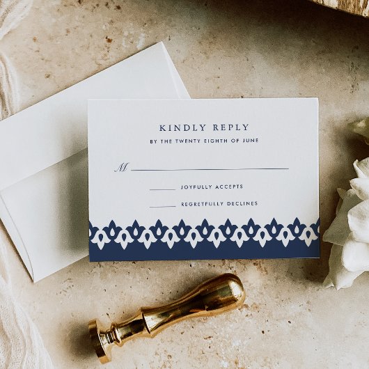 Arabesque RSVP-Karte | Marine RSVP Karte