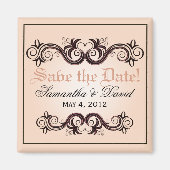 Arabesque Save the Date (Rosa rot) Magnet (Vorne)