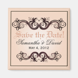Arabesque Save the Date (Rosa rot) Magnet