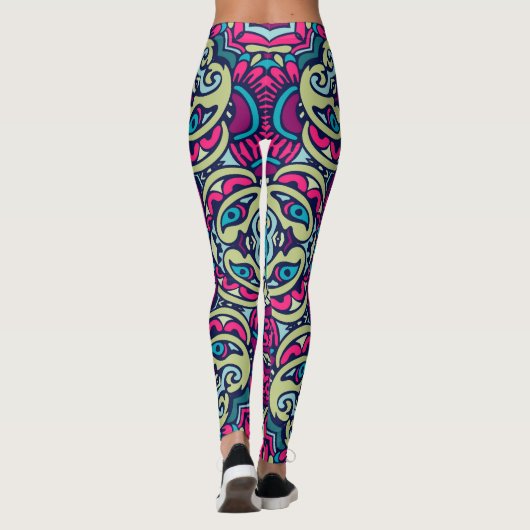Arabesque Scrapbook Pattern Leggings (Rückseite)