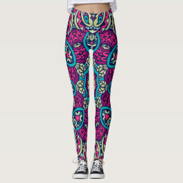 Arabesque Scrapbook Pattern Leggings