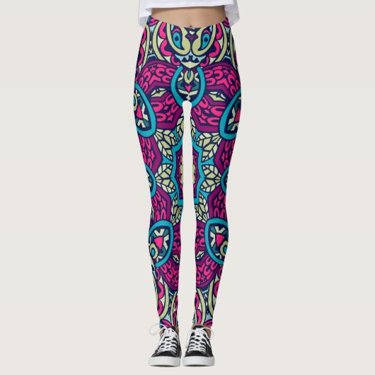 Arabesque Scrapbook Pattern Leggings (Vorderseite)