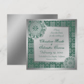 Arabesque Silver Lace, 5,25x5,25 Save the Date (Vorne/Hinten)