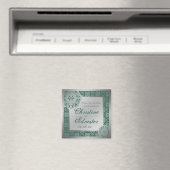 Arabesque Silver Lace, quadratisch Save the Date Magnet (In Situ (Geschirrspüler))