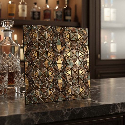 Arabesque Starburst: Oxidiertes Bronze #14 ID1227 Fliese