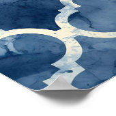 Arabesque Tile Pattern - Blaue geometrische Wand K Poster (Ecke)