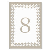 Arabesque-Tischnummer | Champagne Beige Tischnummer (Vorderseite)