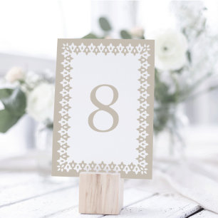 Arabesque-Tischnummer   Champagne Beige Tischnummer