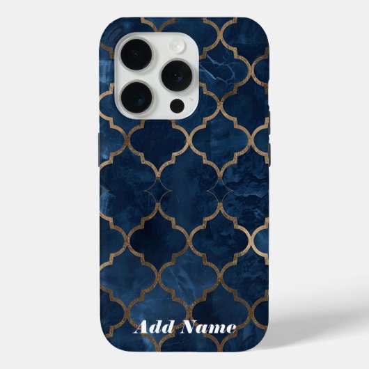Arabesque Trellis Handy Case - Blue & Gold Waterco (Rückseite)
