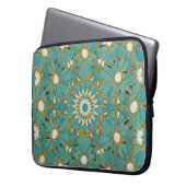 Arabesque Türkis Laptopschutzhülle (Vorderseite Links)