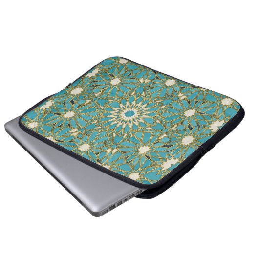 arabesque turquoise laptopschutzhülle (Vorne Knopf)