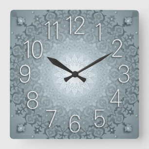 Arabesque Wall Clock grau Quadratische Wanduhr