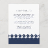 Arabesque Wedding Guest Details Card | Marine Begleitkarte (Vorderseite)
