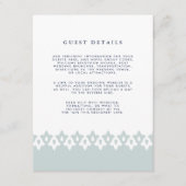 Arabesque Wedding Guest Details Card | Mist Begleitkarte (Vorderseite)