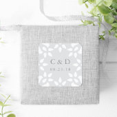 Arabesque Wedding Monogram Sticker | Grau