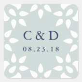 Arabesque Wedding Monogram Sticker | Mist (Vorderseite)