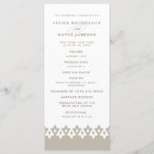 Arabesque Wedding Program | Champagne Beige Programm (Vorderseite)