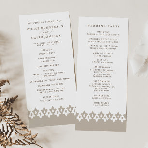 Arabesque Wedding Program Champagne Beige Programm