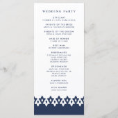 Arabesque Wedding Program | Dunkelblau Programm (Rückseite)