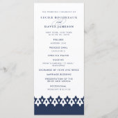 Arabesque Wedding Program | Dunkelblau Programm (Vorderseite)