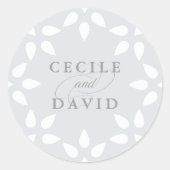 Arabesque Wedding Sticker | Grau (Vorderseite)