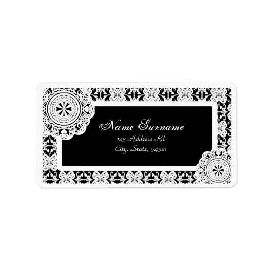 Arabesque White Lace, Adressetiketten (Vorne)