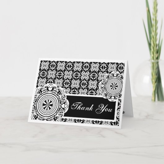 Arabesque White Lace, danke Karte. (Vorderseite)