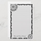 Arabesque White Lace, Schreibwaren Briefpapier (Vorne/Hinten)