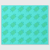 Arabesque, wirbelige Schildkröte - Meeresgrün Geschenkpapier (Flach)