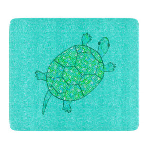 Arabesque, wirbelige Schildkröte - Meeresgrün Schneidebrett