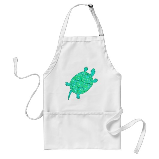Arabesque, wirbelige Schildkröte - Meeresgrün Schürze (Vorne)