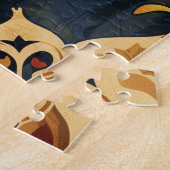 Arabesque Ziermuster Gold und dunkle Farben Puzzle (Seite)