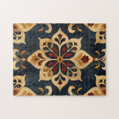 Arabesque Ziermuster Gold und dunkle Farben Puzzle (Horizontal)