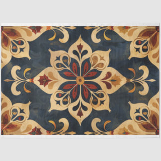 Arabesque Ziermuster Gold und dunkle Farben Seidenpapier