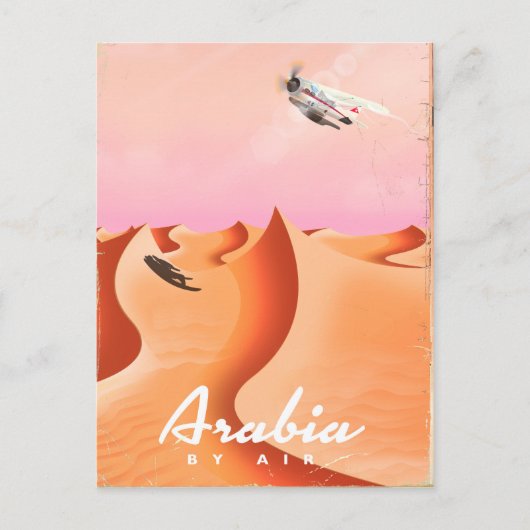 Arabia By Air Reiseplakat Postkarte (Vorderseite)