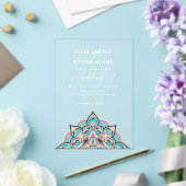 Arabian Art Nouveau Floral Arc Mandala Wedding Acryleinladungen (In Situ (Hochzeit))