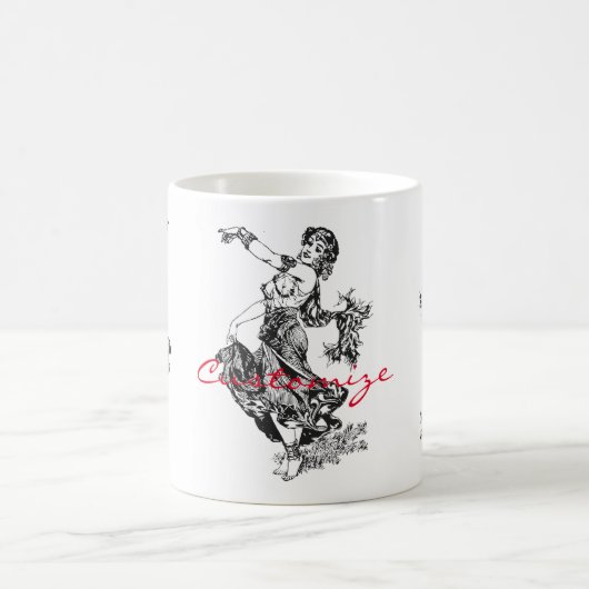 Arabian Belly Dancer Vintag Art Thunder_Cove Kaffeetasse (Mittel)