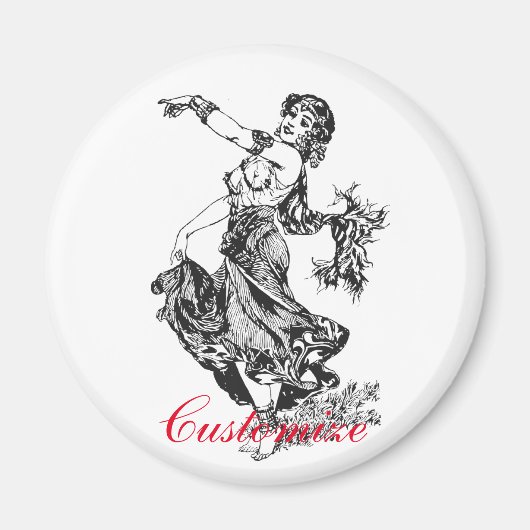 Arabian Bly Dancer Vintag Art Thunder_Cove Magnet (Vorne)