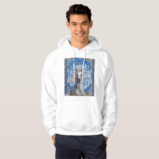 Arabian calligraphy horse hoodie (Vorne ganz)