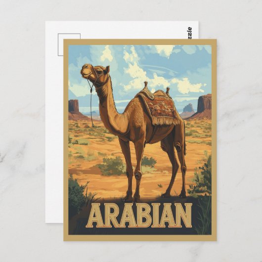Arabian Desert Adventure - Camel Postkarte (Vorne/Hinten)