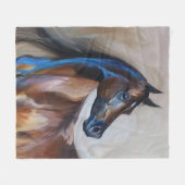 Arabian Horse Painting Fleecedecke (Vorderseite (Horizontal))
